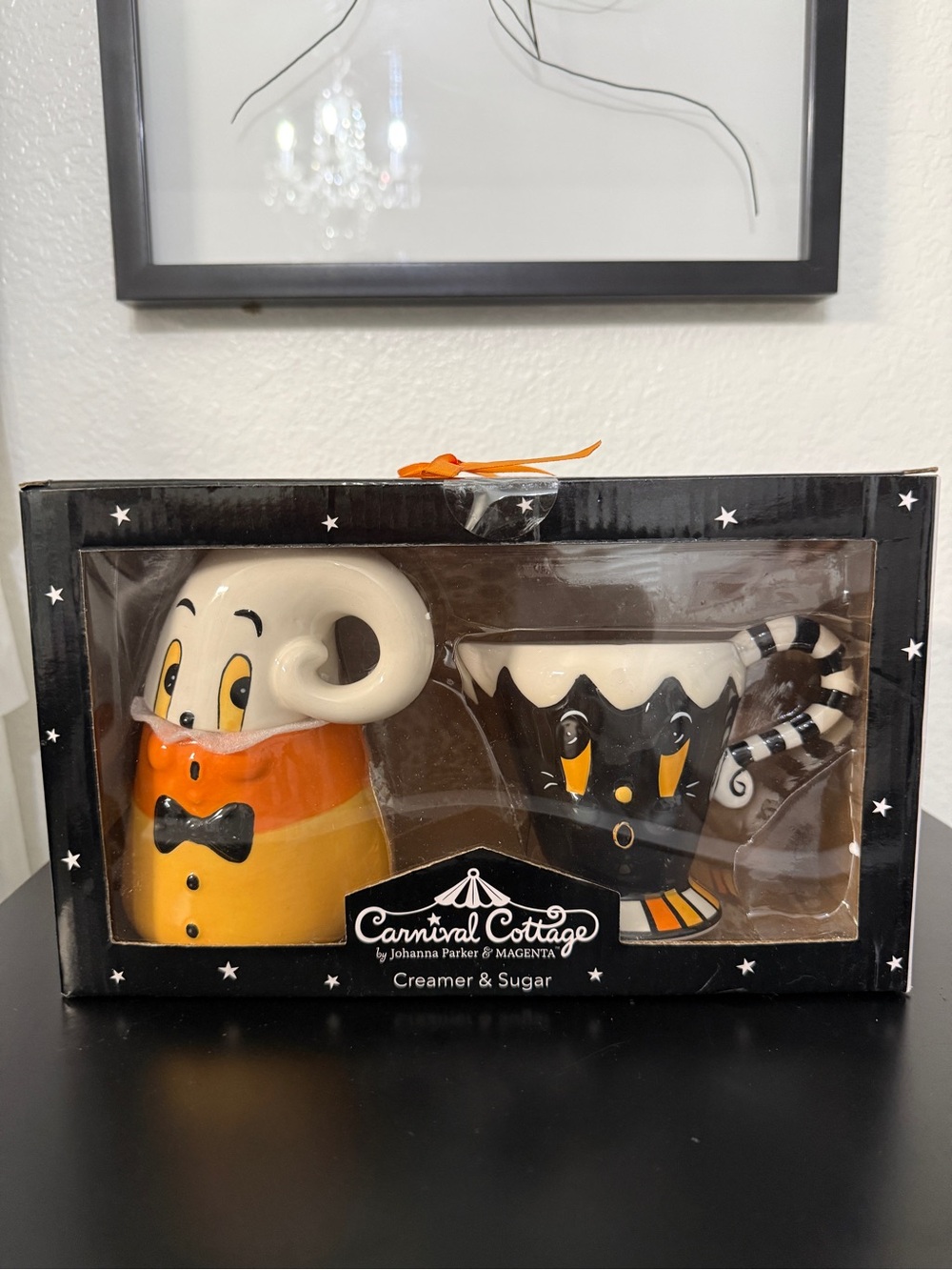 Carnival Cottage Halloween Creamer & Sugar Set Johanna Parker Halloween